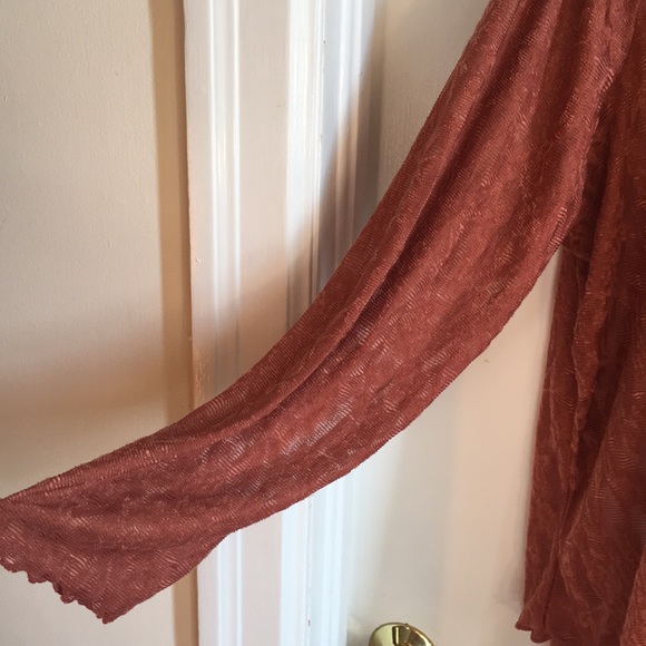 maurices 3X sheer floral top copper orange NWOT - Picture 3 of 7